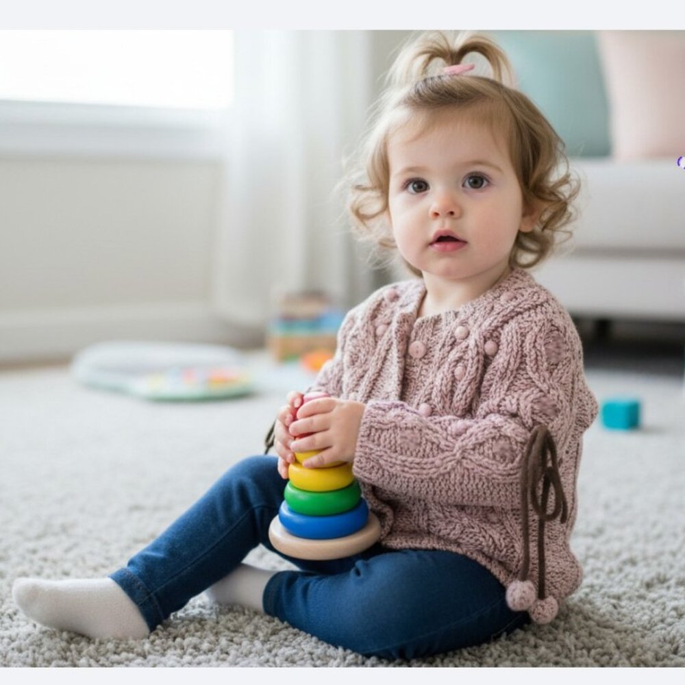 Petit Lem Cable Knit Bobble Cardigan 12 Months